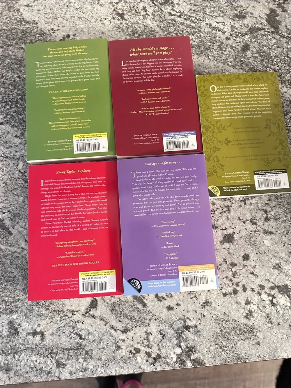 Sharon Creech X 5 Replay fictional Young adult Adventurous book set